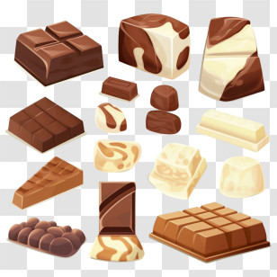 International Chocolate Day - Assorted Chocolate Pieces In Various Flavors Transparent PNG
