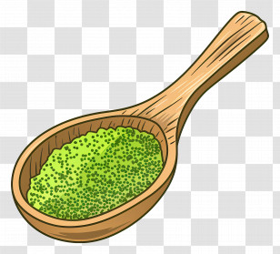Matcha Powder - Wooden Spoon With Green Powder Transparent PNG