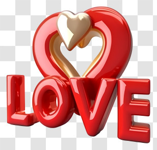 Love Text With Heart Symbol - Love Text With Heart Symbol Design Transparent PNG