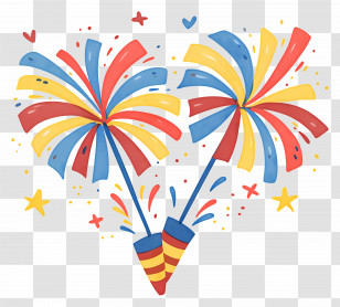 Fireworks - Colorful Fireworks Celebration Transparent PNG