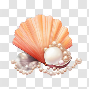 Sea Shell
 - Elegant Open Seashell With Pearls Illustration Transparent PNG