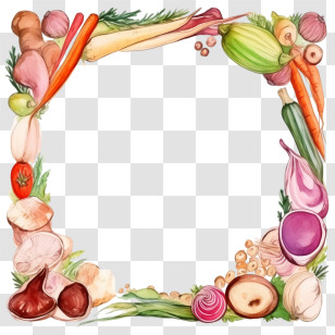 World Food Day
 - Square Vegetable Frame With Fresh Ingredients Transparent PNG