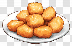Chicken Nuggets - Crispy Chicken Nuggets On Plate Transparent PNG