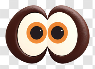Coffee Bean Eyes - Cartoon Eyes With Curious Expression Transparent PNG