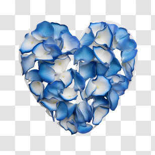 Blue Rose Petals - Blue Flower Petal Heart Illustration Transparent PNG