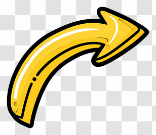 Yellow Curved Arrow - Yellow Curved Arrow Illustration Transparent PNG