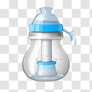 Milk Bottle
 - Baby Bottle With Blue Cap Illustration Transparent PNG