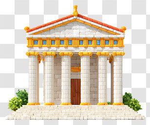 Ancient Greece Tample - Ancient Greek Temple Illustration Transparent PNG