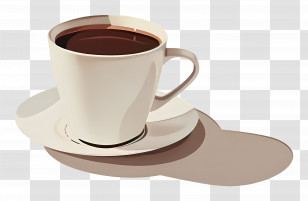 Americano Coffee - White Coffee Cup Filled With Warm Beverage Transparent PNG