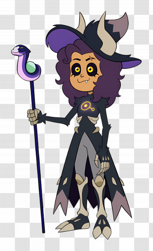 The Owl House - Fantasy Witch With Staff Transparent PNG