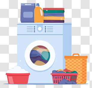Washing Machine - Laundry Room With Washing Machine And Clothes Transparent PNG