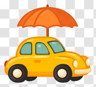 Insurance Icon - Car With Sunshade Umbrella Transparent PNG