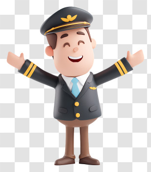 Pilot Feeling Happy - Happy Pilot In Uniform Transparent PNG