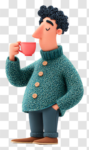 Man Drinking Tea - Man Enjoying A Cup Of Drink Transparent PNG