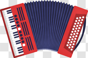 Icon - Red And Blue Accordion Instrument Transparent PNG