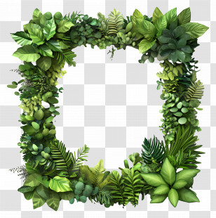Forest Frame - Square Frame Of Lush Green Leaves Transparent PNG