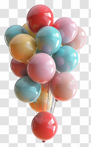 Bunch Of Balloons - Colorful Floating Balloons Transparent PNG