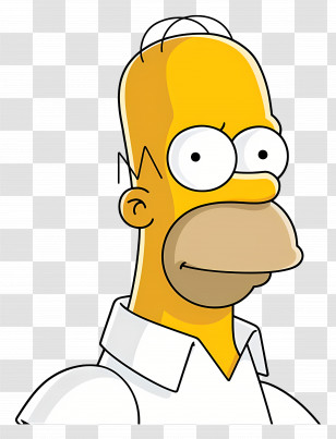 Homer Simpson - Funny Cartoon Character In White Shirt Transparent PNG