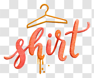 Shirt Logo - Watercolor Hanger With 'shirt' Script Transparent PNG