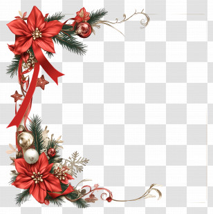 Ribbon Border - Decorative Frame With Christmas Design Transparent PNG