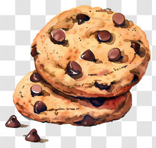 Chocolate Chip Cookies - Delicious Chocolate Chip Cookies Illustration Transparent PNG