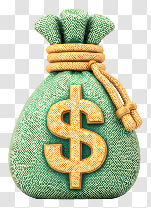 Wealth - Cartoon Money Bag With Dollar Sign Transparent PNG