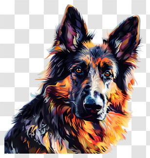 Shepherd Dog - Majestic German Shepherd Illustration Transparent PNG