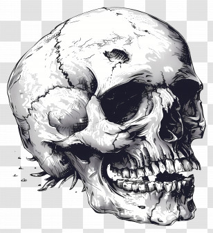 Vintage Skull - Dark Skull Illustration Art Transparent PNG