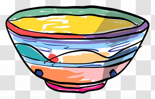 Colorful Abstract Bowl - Colorful Abstract Handpainted Bowl Transparent PNG