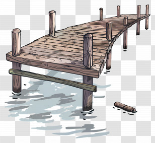Wooden Pier - Rustic Wooden Dock Over Calm Water Transparent PNG