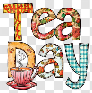 International Tea Day - Tea Day Celebration Text Transparent PNG