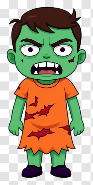 Halloween Zombie - Cartoon Zombie Child For Halloween Transparent PNG