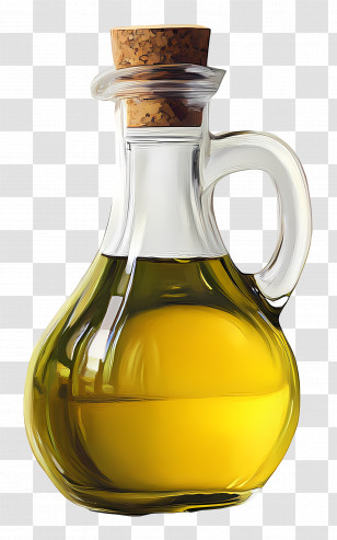 Cooking Oil - Glass Oil Bottle With Cork Transparent PNG