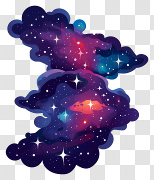 Nebulae - Colorful Galaxy With Stars Transparent PNG
