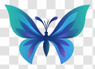 Butterfly Logo - Beautiful Blue Butterfly Illustration Transparent PNG