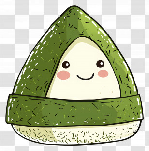 Cute Onigiri With Smiling Face - Adorable Onigiri With A Cute Smile Transparent PNG