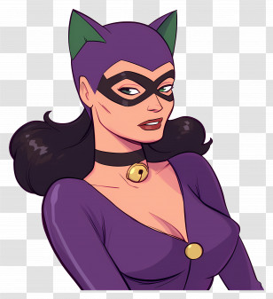 Catwoman - Catwoman In Purple With Mask Transparent PNG