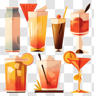 International Whiskey Day - Colorful Cocktail Drinks Transparent PNG