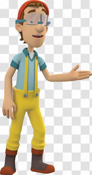 Paw Patrol - Cheerful Cartoon Man With Suspenders And Red Cap Transparent PNG