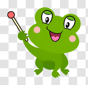Cartoon - Happy Green Cartoon Frog Transparent PNG