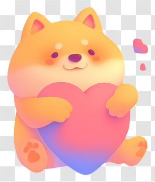 Animated Dog - Adorable Dog Holding A Heart Transparent PNG