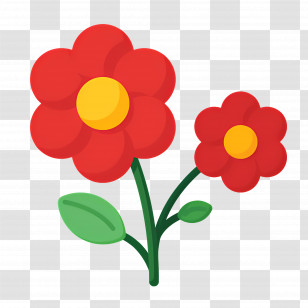 Red Flower - Red Cartoon Flowers Illustration Transparent PNG