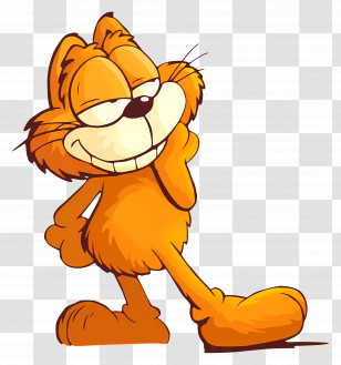 Garfield - Smiling Orange Cat Cartoon Character Transparent PNG