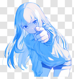 Heroic Pointing Forward - Anime Girl Pointing Forward Transparent PNG