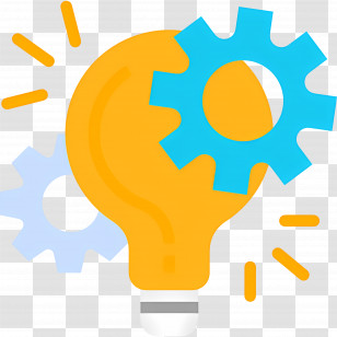 Innovation - Lightbulb With Gears Concept Icon Transparent PNG