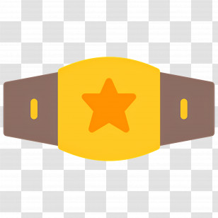 Champion Belt - Gold Star Belt Illustration Transparent PNG