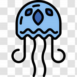 Jellyfish - Blue Jellyfish Illustration For Marine Concept Transparent PNG