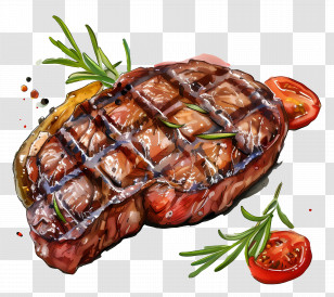 Steak - Grilled Steak With Rosemary Transparent PNG