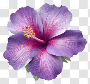 Purple Hibiscus - Purple Flower With Soft Petals Transparent PNG