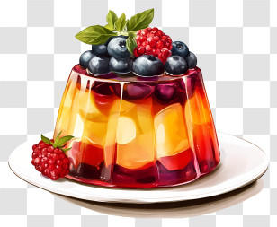 Gelatin Dessert - Berry Topped Jelly Dessert Transparent PNG